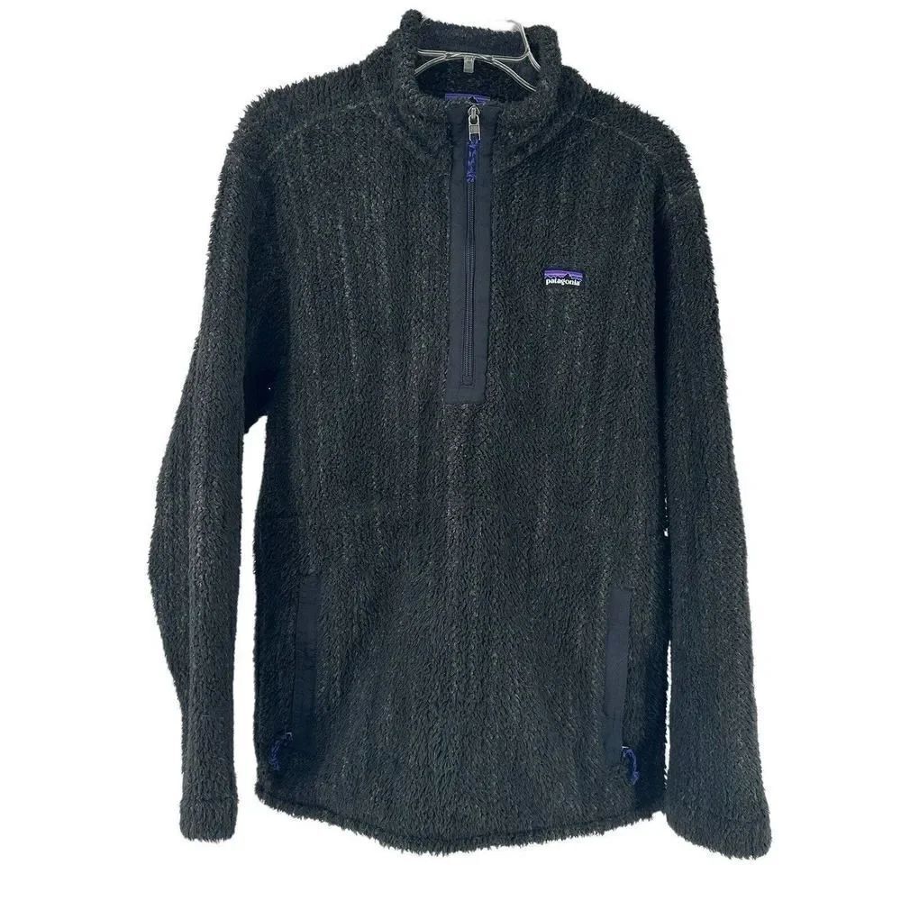 Patagonia High Pile Fleece 1/4 Zip Pullover Sweater Green Mens Size M Outdoor